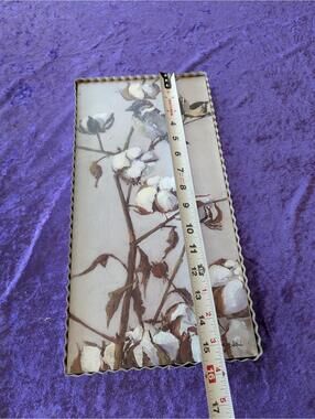 Print Decor with Cotton Plant and Bird Design